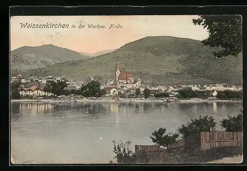 AK Weissenkirchen in der Wachau, Ortsansicht am Wasser