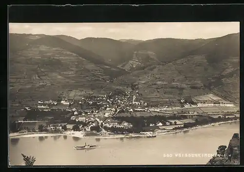 AK Weissenkirchen in der Wachau, Gesamtansicht aus der Vogelschau