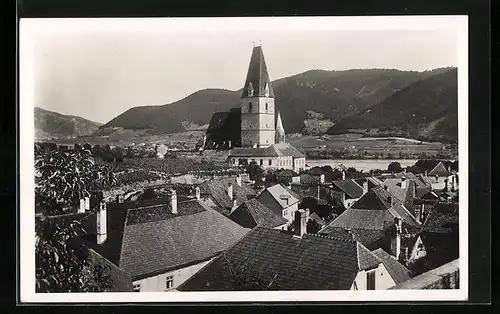 AK Weissenkirchen in der Wachau, Ortsansicht aus der Vogelschau