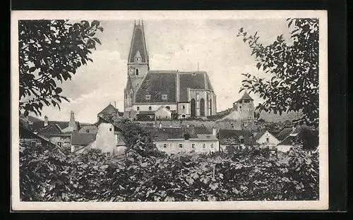 AK Weissenkirchen in der Wachau, Teilansicht mit Kirche