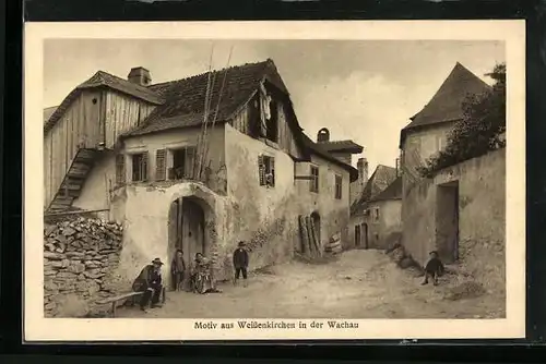 AK Weissenkirchen, Strassenpartie mit kleinen Kindern