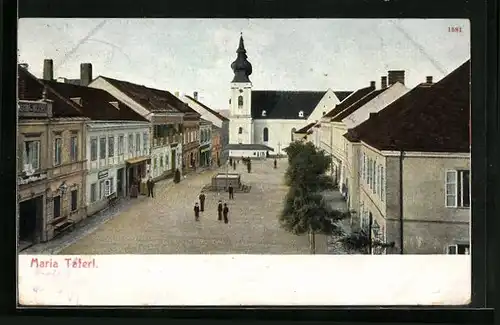 AK Maria-Taferl, Strassenpartie vor der Wallfahrtskirche