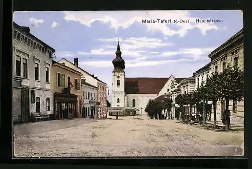 AK Maria-Taferl, Hauptstrasse mit Blick auf die Kirche