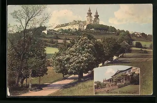 AK Maria-Taferl, Allee in Richtung der Kirche, Veranda Eilenberger