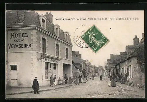 AK Cour-Cheverny, Hotel des Voyageurs, Grande Rue