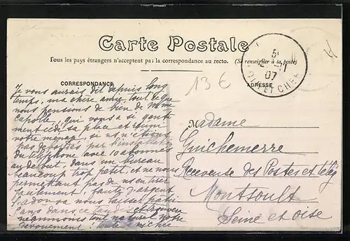 AK Droue, Route de Courtalain, La Poste