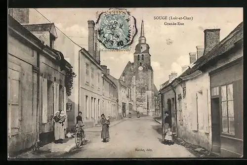 AK Sougé, Grande-Rue et Eglise