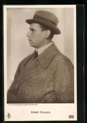 AK Schauspieler Ernst Reicher mit Hut