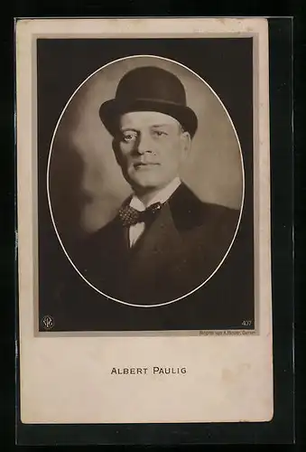 AK Schauspieler Albert Paulig charmant mit Hut