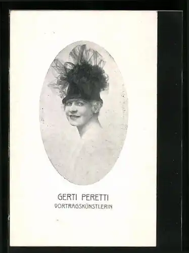 AK Schauspielerin Gerti Peretti mit einem Hut