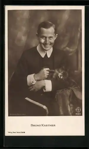 AK Schauspieler Bruno Kastner mit seinem Hund