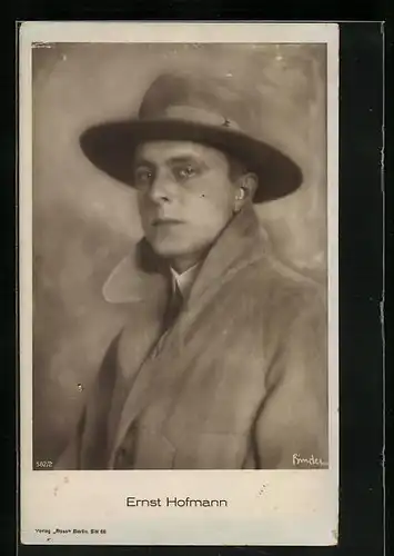 AK Schauspieler Ernst Hofmann mit Hut