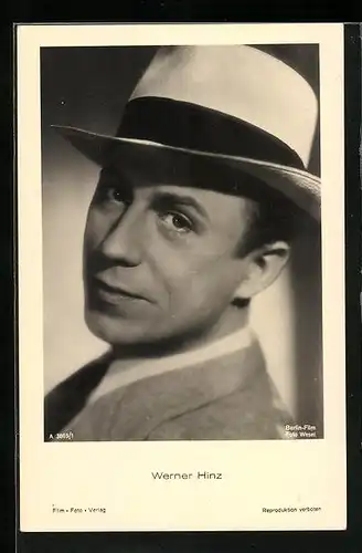 AK Schauspieler Werner Hinz schaut seitlich