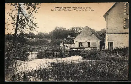 AK Champigny-sur-Orchaise, Le Moulin d`Audillon - Vue sur le Deversoir
