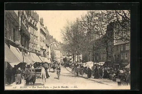 AK Blois, Rue Denis-Papin, Jour de Marché