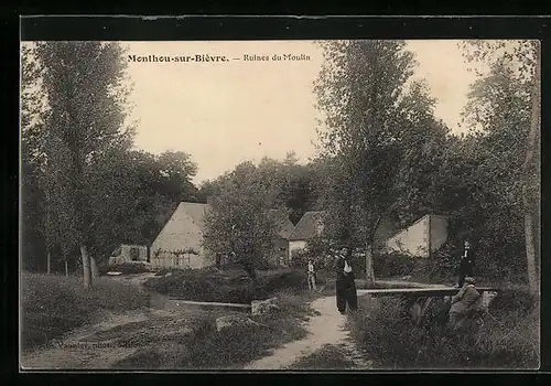 AK Monthou-sur-Bièvre, Ruines du Moulin