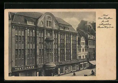 AK Magdeburg, Textilhaus, Breiter Weg 57-60