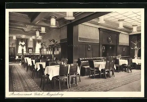 AK Magdeburg, Restaurant Eitel, Innenansicht