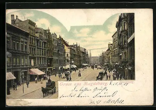 AK Magdeburg, Strassenpartie vom Breitweg