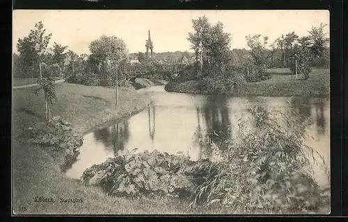 AK Lübeck, Flusspartie im Stadtpark