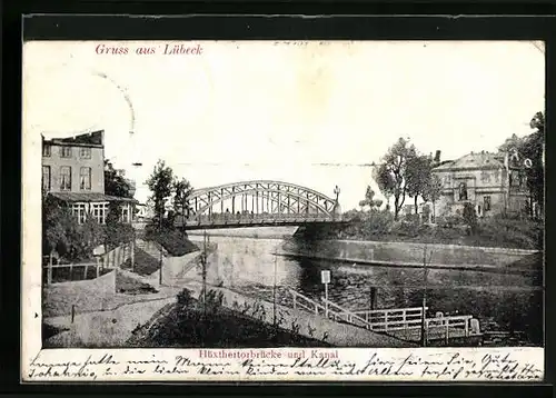 AK Lübeck, Hüxthertorbrücke und Kanal