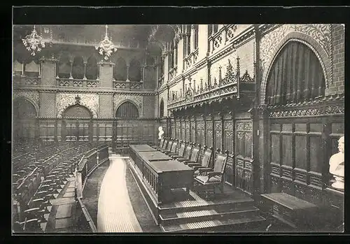 AK Lübeck, Bürgerschaftssaal im Rathaus, Innenansicht