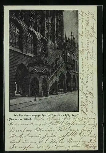 AK Lübeck, Renaissancetreppe des Rathauses