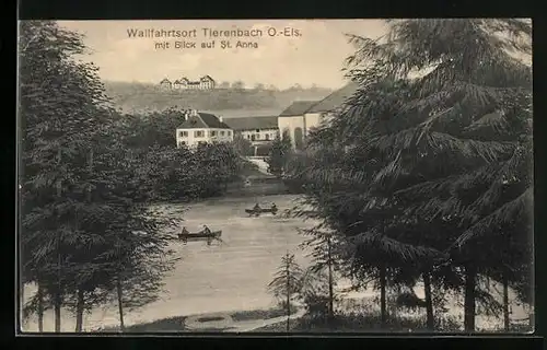 AK Tierenbach /O.-Els., Uferpartie mit Blick auf St. Anna