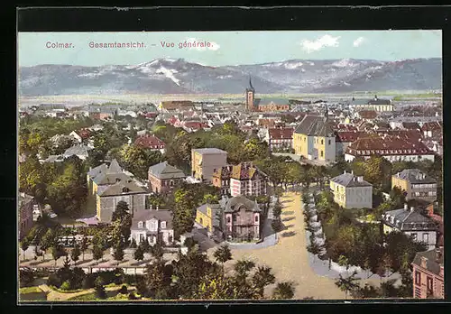 AK Colmar, Gesamtansicht mit Strassenpartie