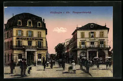 AK Mülhausen i. Els., Neuquartierplatz