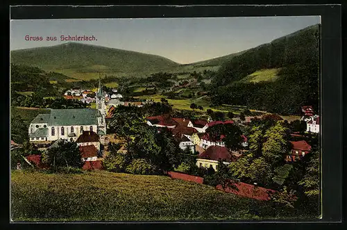 AK Schnierlach, Teilansicht mit Kirche