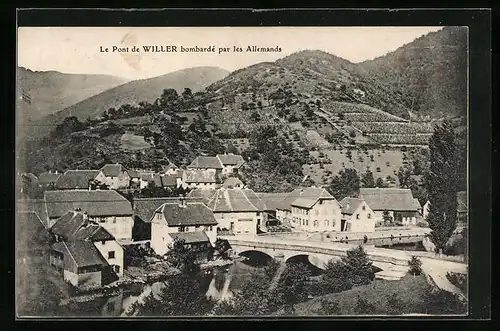 AK Willer, Le Pont bombardé par les Allemands