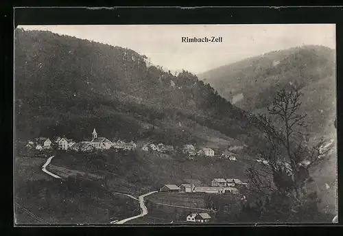 AK Rimbach-Zell, Totalansicht aus der Vogelschau