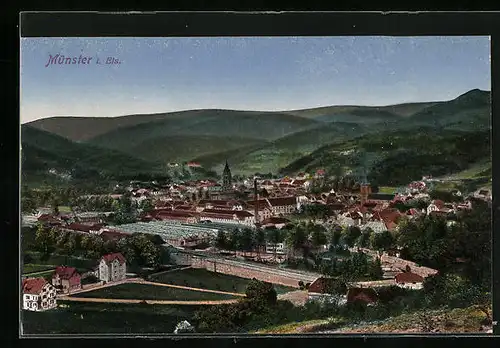 AK Münster, Totalansicht aus der Vogelschau