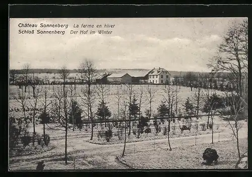 AK Carspach, Schloss Sonnenberg, Der Hof im Winter