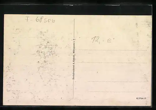 AK Bühl, Ortsansicht vom Berg aus