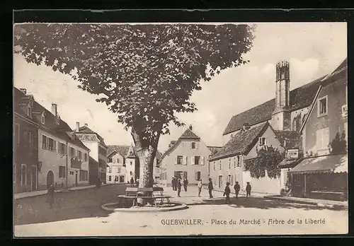 AK Guebwiller, Place du Marché, Arbe de la Liberté