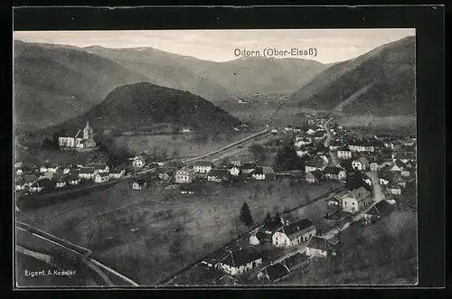 AK Odern, Ortsansicht aus der Vogelschau
