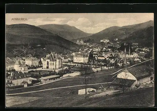 AK Markirch, Totalansicht mit Gebirge