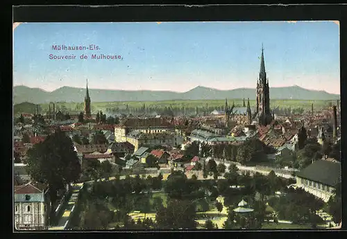 AK Mühlhausen, Totalansicht aus der Vogelschau