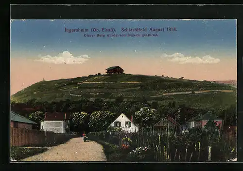 AK Ingersheim, Blick auf das ehemalige Schlachtfeld im August 1914