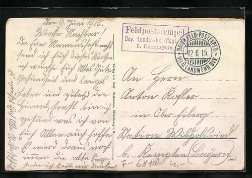 AK Colmar, Gesamtansicht aus der Vogelschau