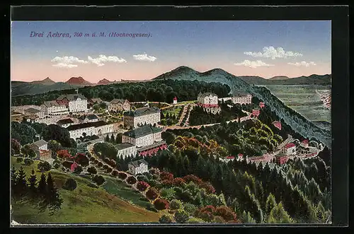 AK Drei Ähren, Ortsansicht aus der Vogelschau