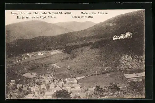 AK Jungholtz, Teilansicht mit Thierenbach, St. Anna und dem Hartmannswillerkopf