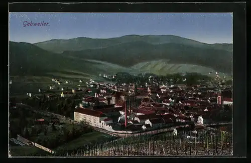 AK Gebweiler, Ortsansicht vom Hügel aus