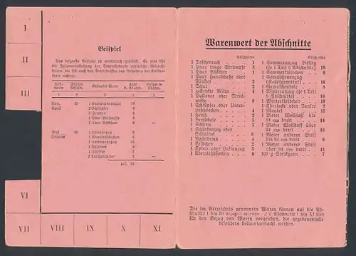 Lebensmittelmarke Reichskleiderkarte für Kinder im 2. und 3. Lebensjahr, z. T. eingelöst