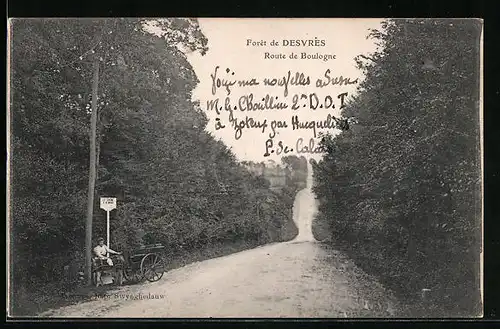 AK Desvres, Route de Boulogne, le Foret