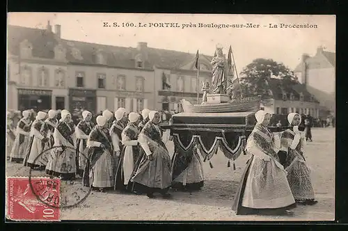 AK Le Portel, la Procession