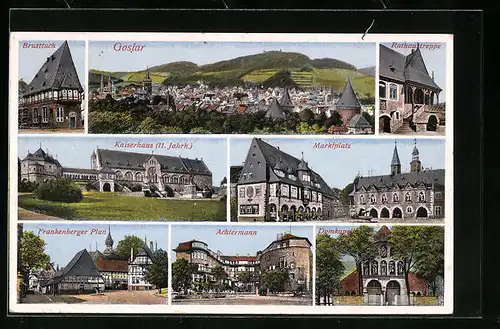 AK Goslar, Brusttuch, Achtermann, Marktplatz