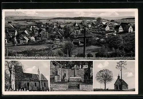 AK Altenheerse a. d. Egge, Kirche, Kapelle, Kriegerehrung